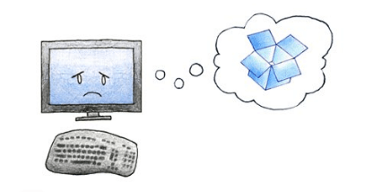 Dropbox_sad Sad computer, thinking about Dropbox